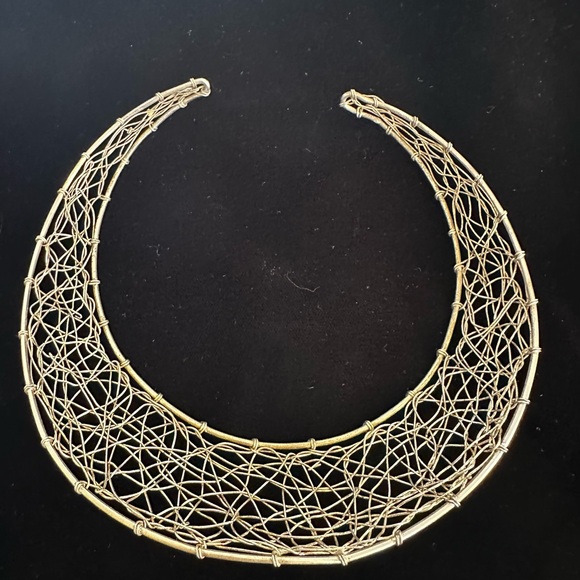 Vintage Fine Silver Work Chain Bib Necklace - Picture 2 of 6